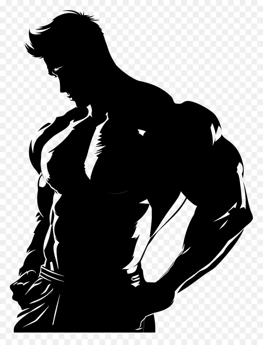 Silueta De Hombre Musculoso，Hombre Musculoso PNG