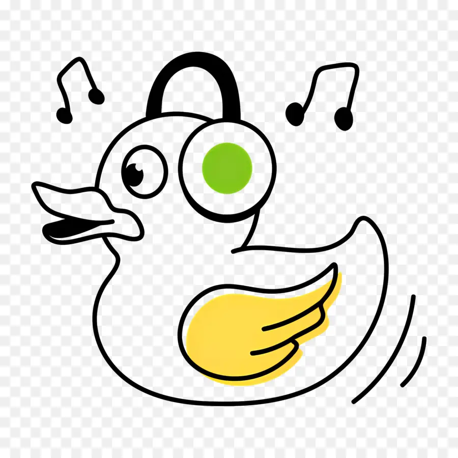 Pato，Pato Con Auriculares PNG