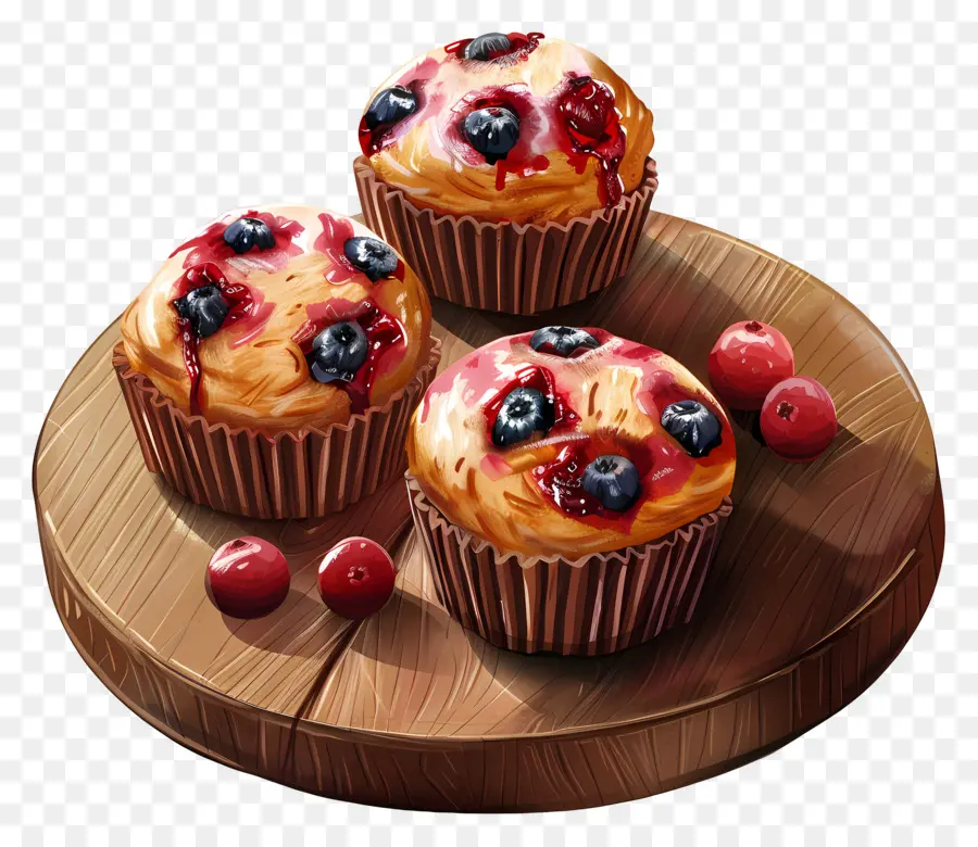 Muffins De Arándanos，Magdalenas PNG