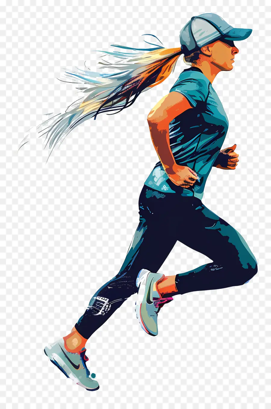 Mujer Trotando，Corredor Colorido PNG