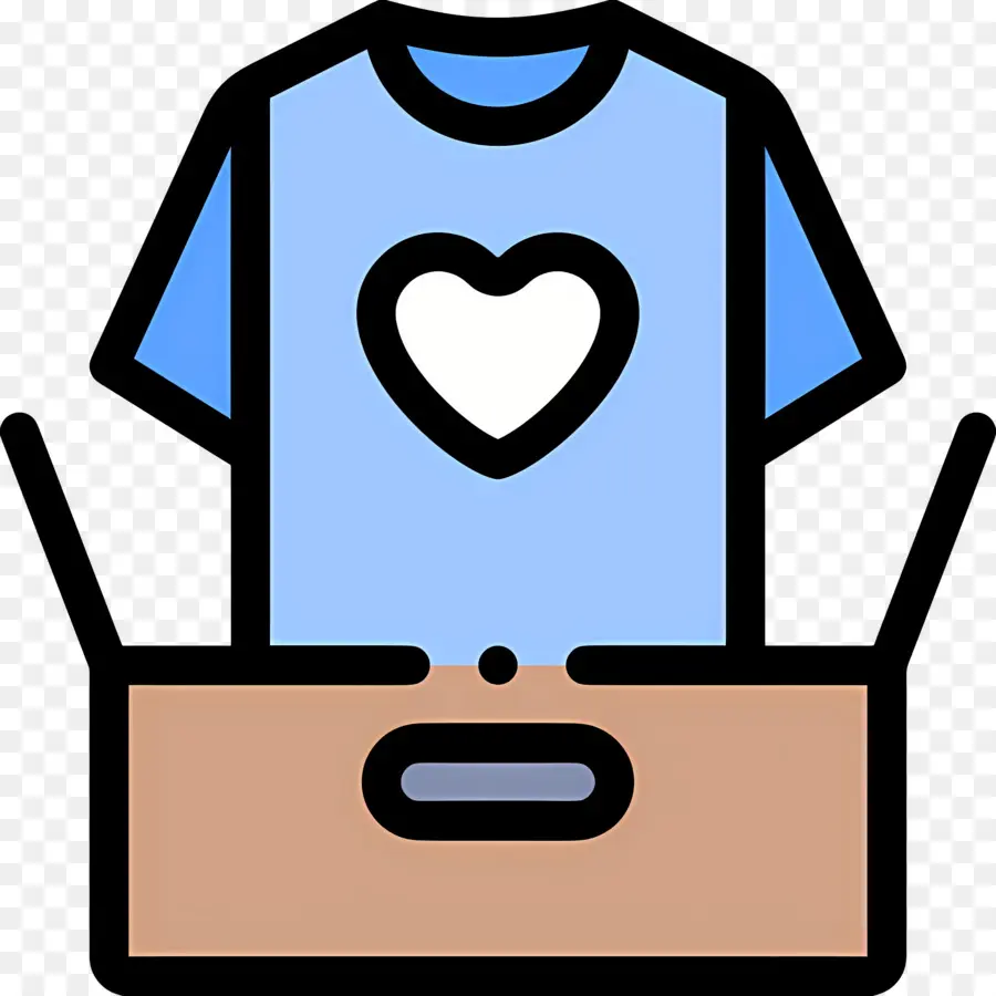 Caja De Ropa，Camiseta Con Corazón PNG