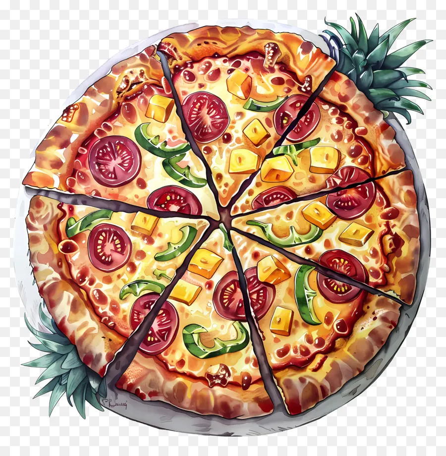 Pizza Hawaiana，Pizza PNG