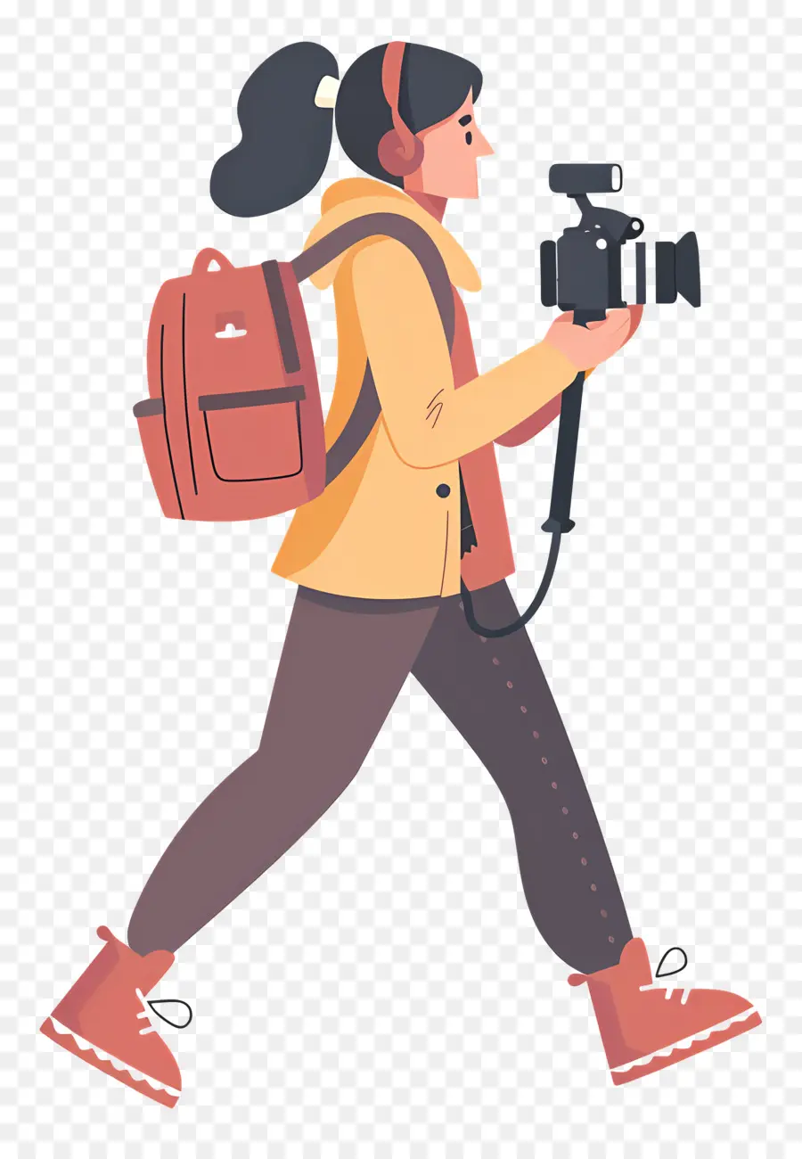 Mujer Filmando Vlog，Fotógrafo PNG