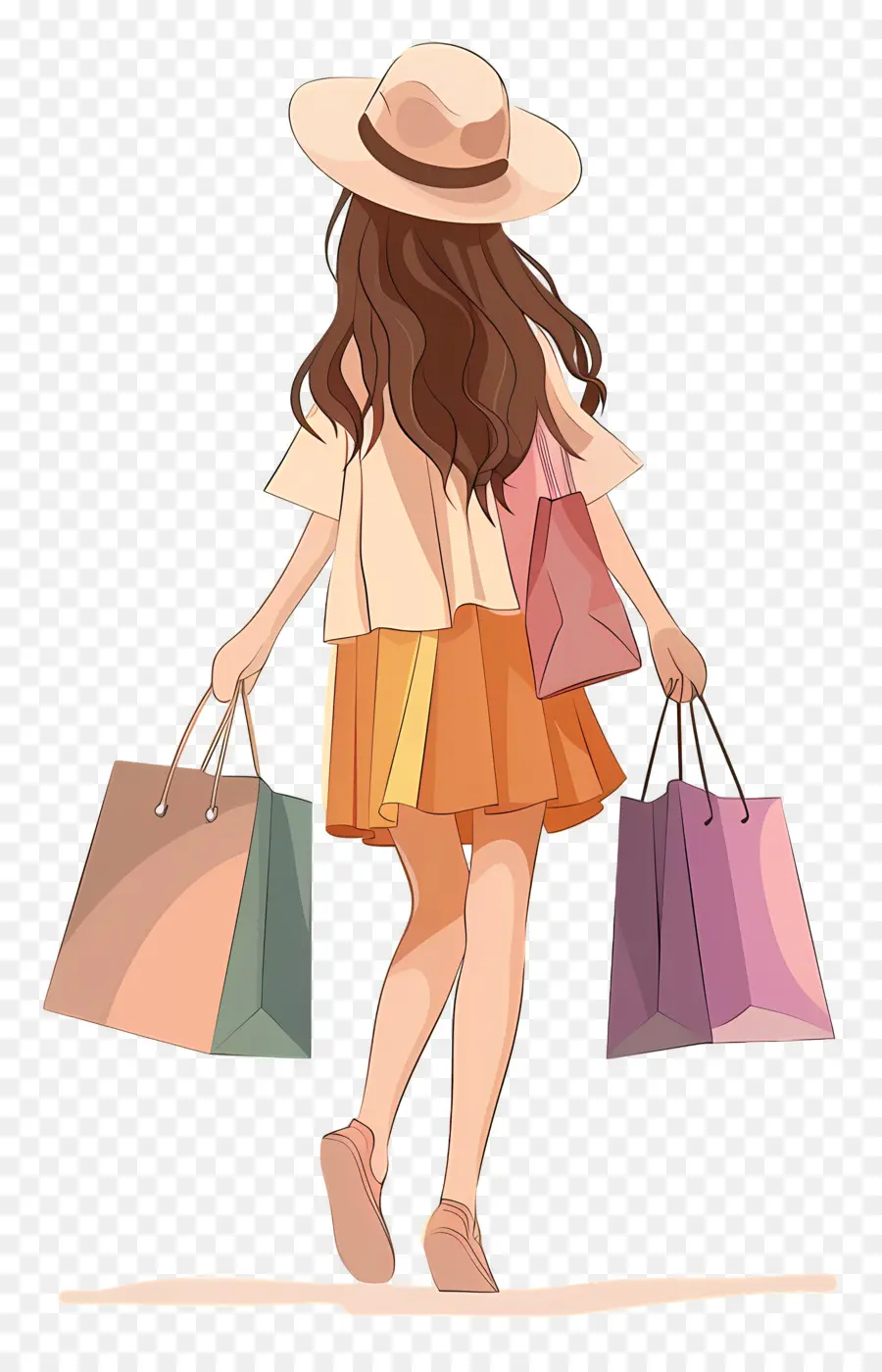 Mujer De Compras，Bolsas PNG