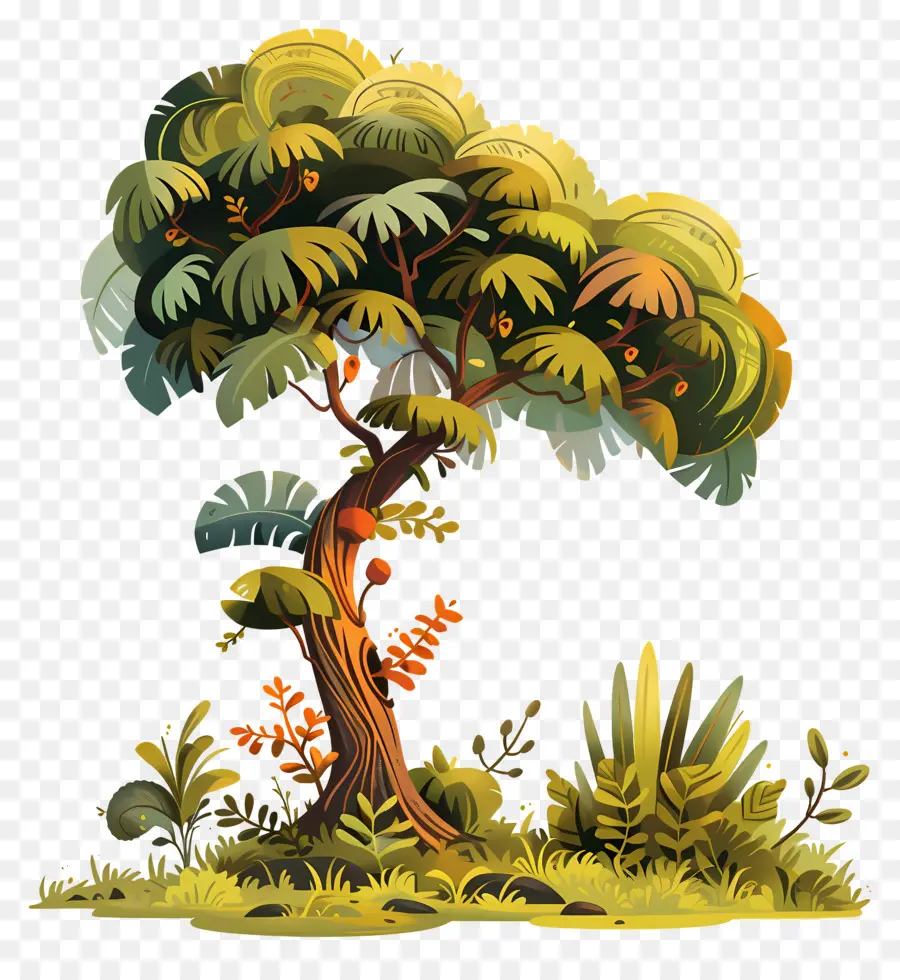 árbol De Dibujos Animados Lindo，Árboles PNG