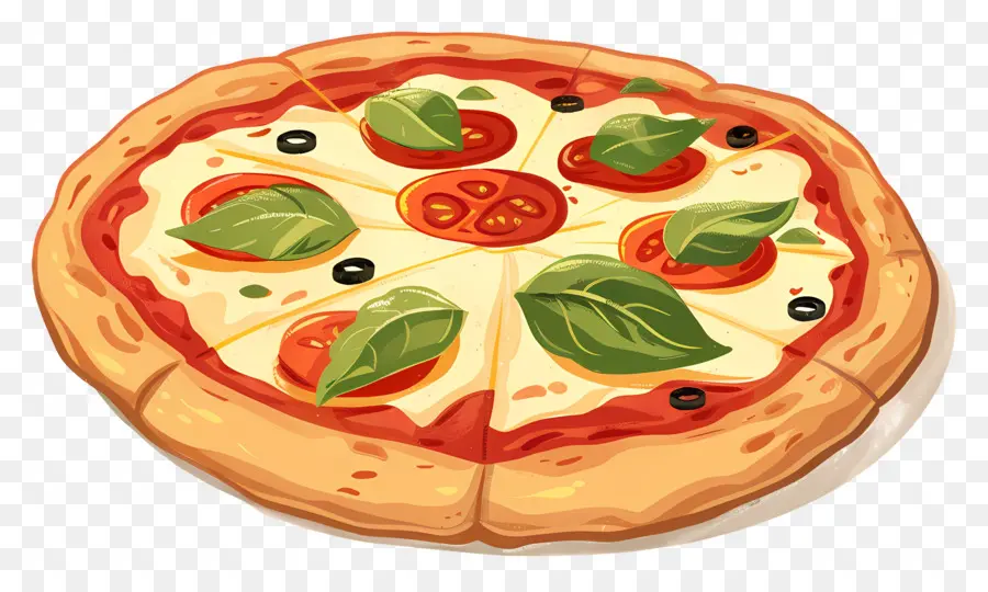 Pizza Margarita，Rebanada De Pizza PNG