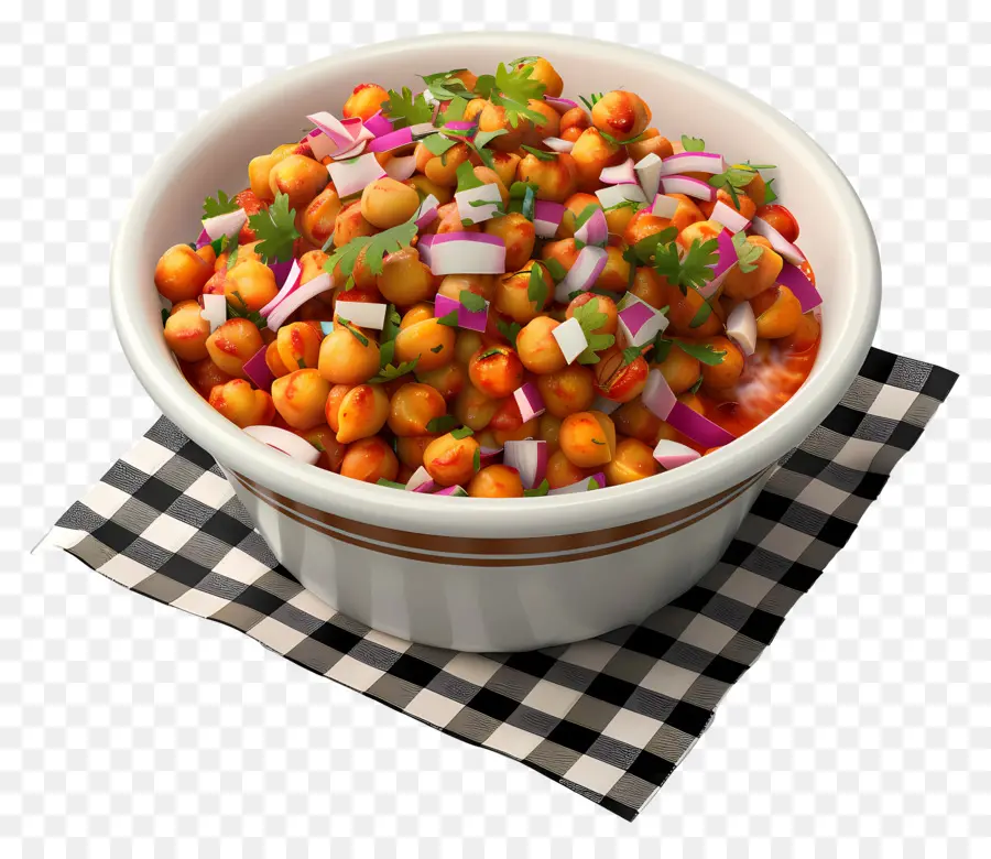 Cuenco Chana Chaat，Ensalada De Garbanzos PNG