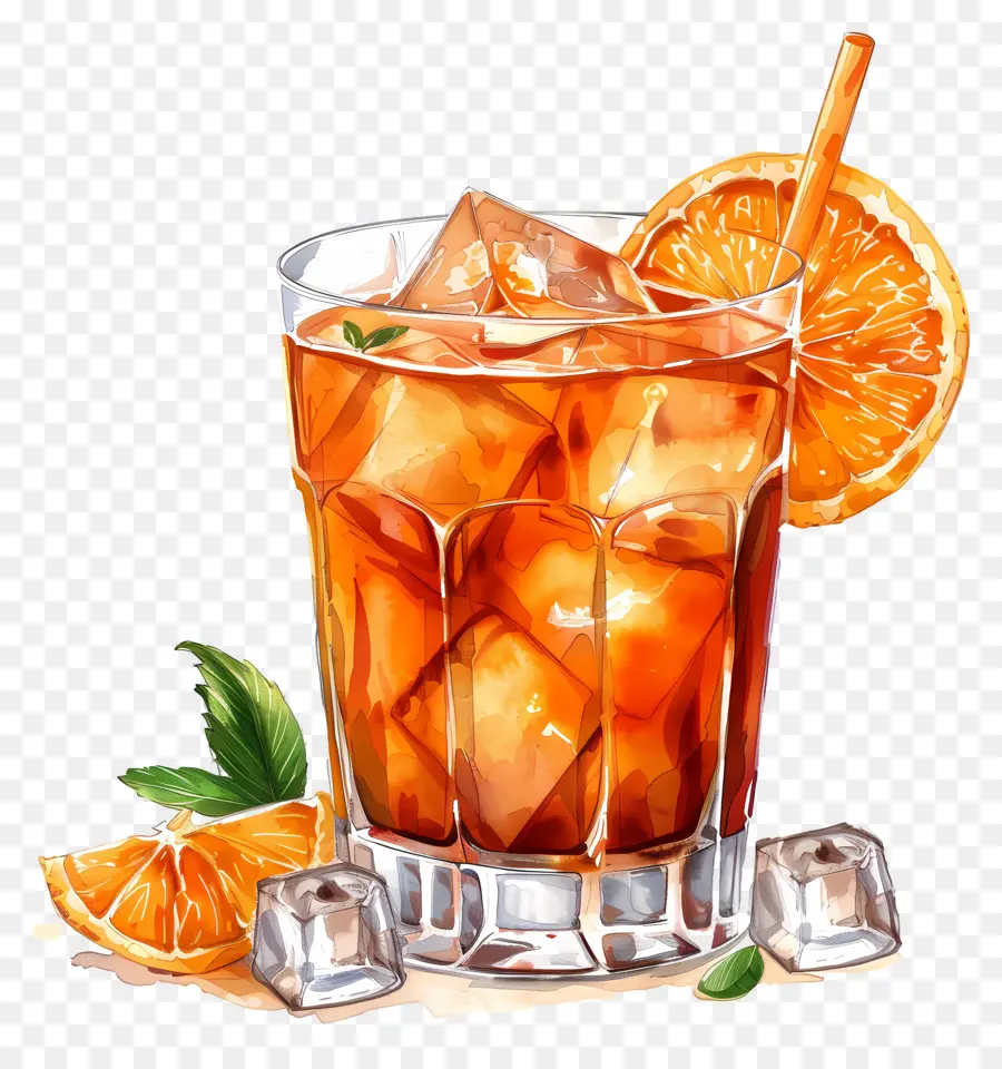 Cóctel Con Hielo，Bebida De Naranja PNG