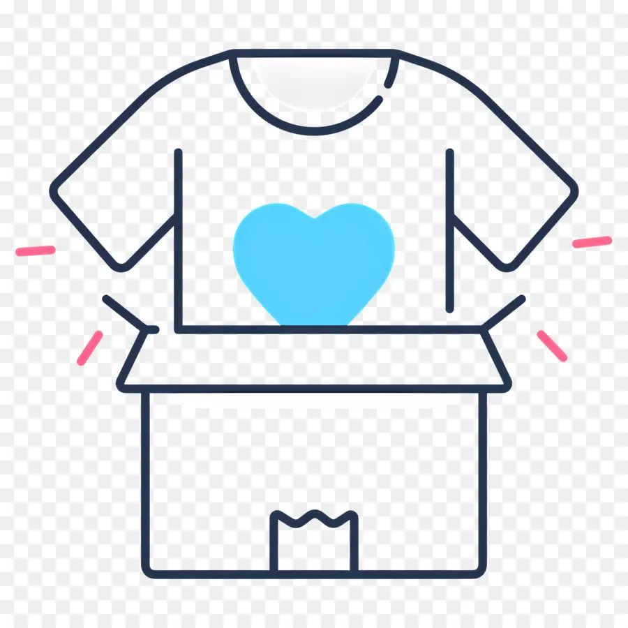 Caja De Ropa，Camiseta Con Corazon PNG