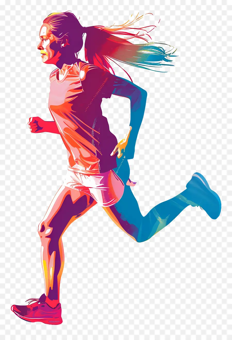 Mujer Trotando，Corredor Colorido PNG