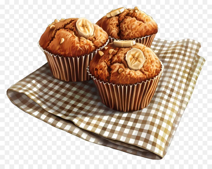 Muffins De Plátano Y Nueces，Magdalenas PNG