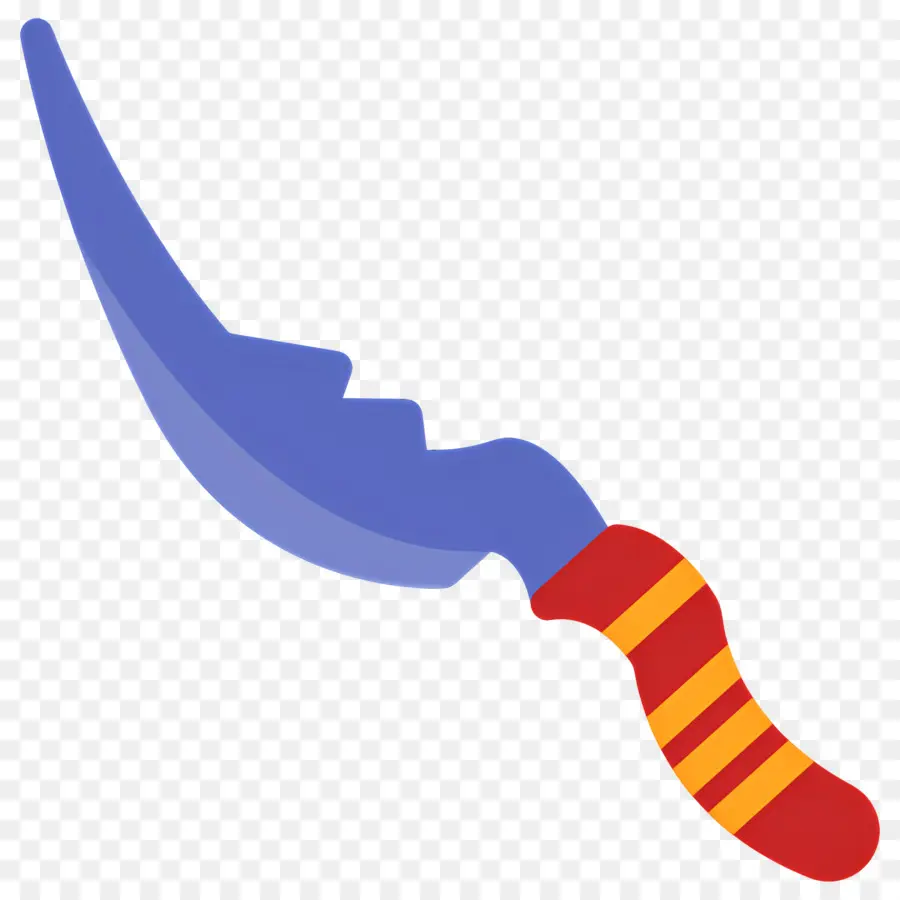 Daga，Cuchillo Curvo Azul PNG