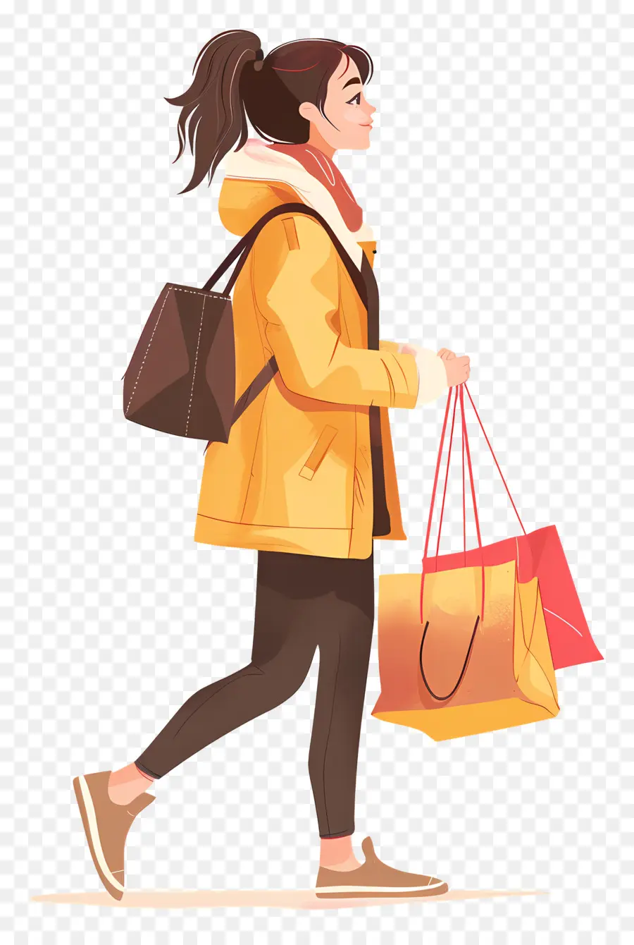 Mujer De Compras，Bolsas De Compras PNG