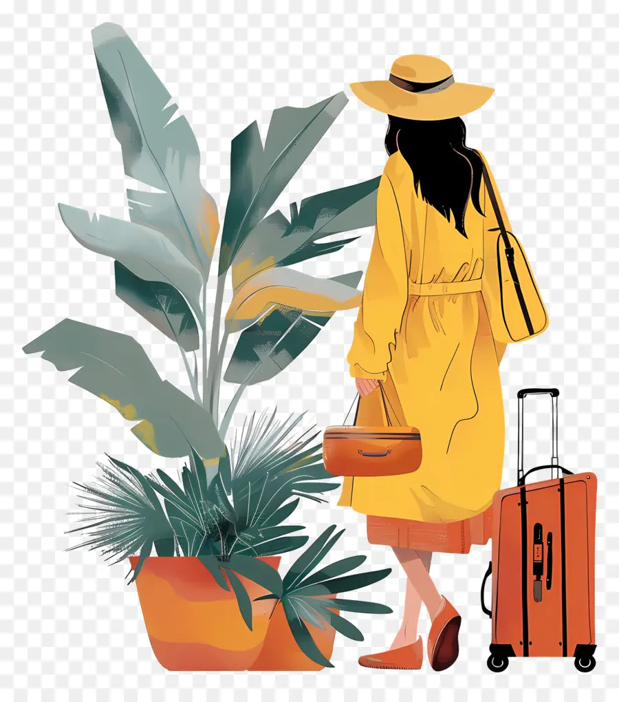 Mujer Vacaciones，Viajero PNG