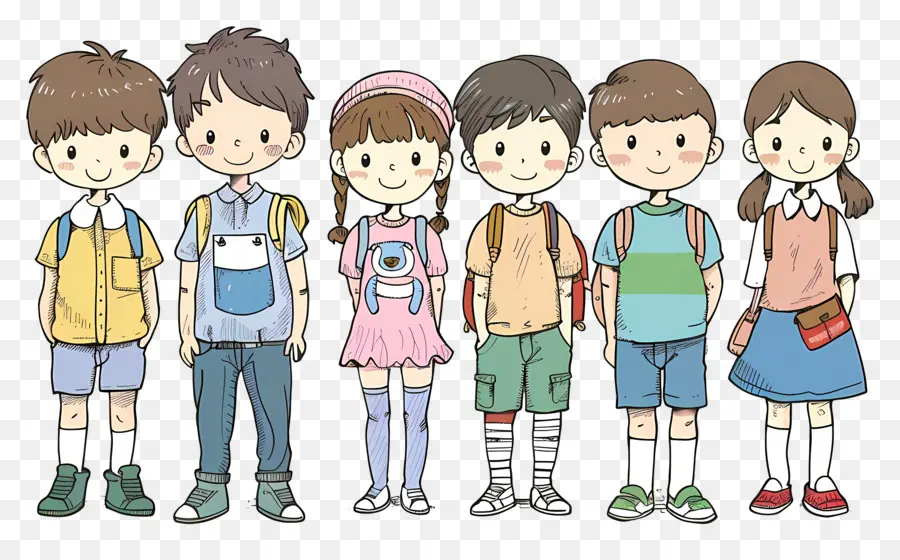 Grupo De Estudiantes，Niños PNG