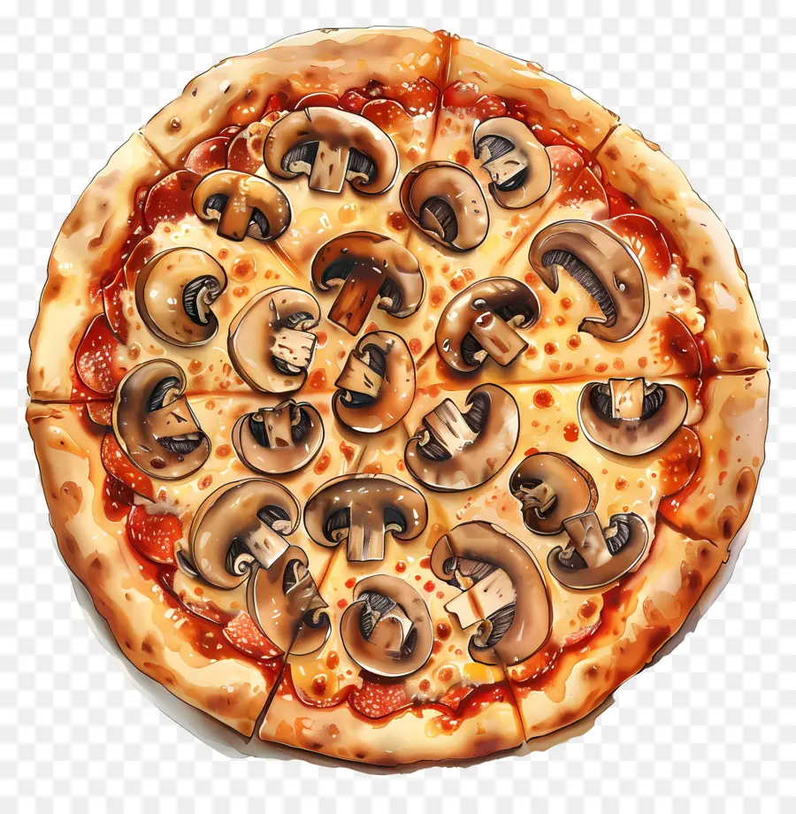 Pizza De Champiñones，Pizza PNG