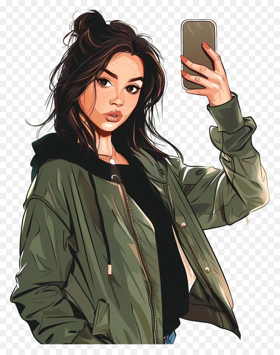 Mujer Tomando Selfie，Chica Tomando Selfie PNG