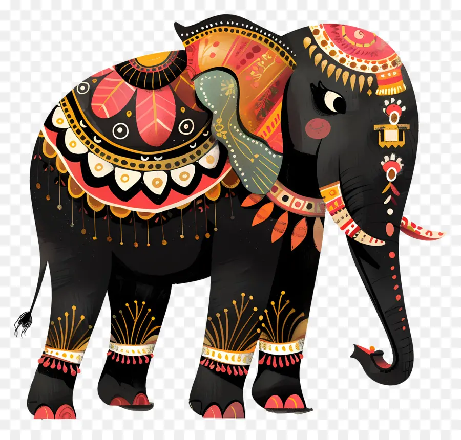 Elefante Indio，Elefante Decorado PNG