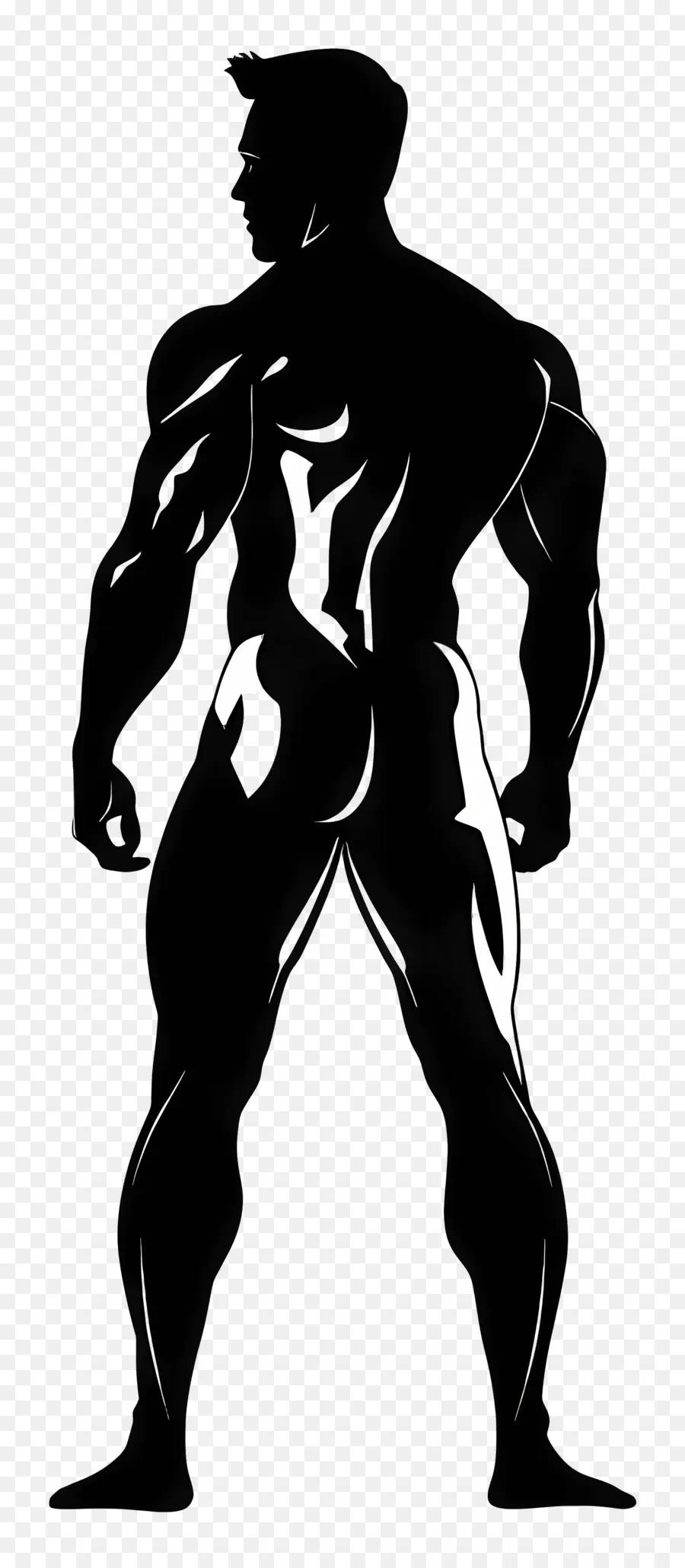 Silueta De Hombre Musculoso，Silueta Musculosa PNG