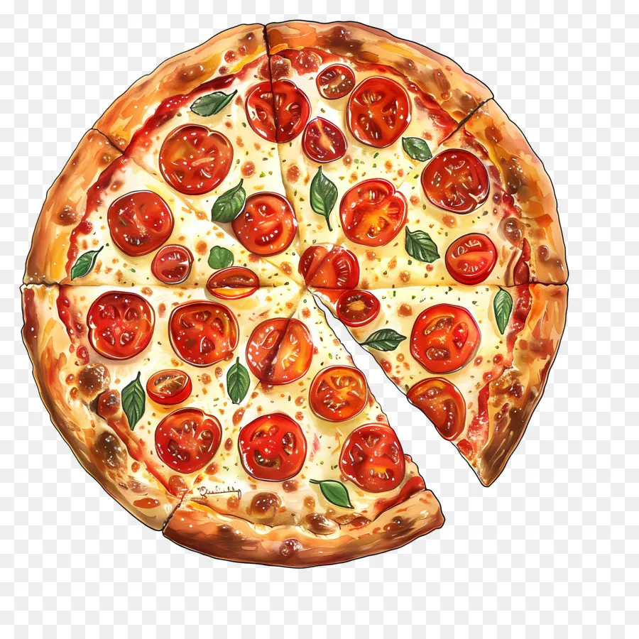 Pizza Margarita，Pizza PNG