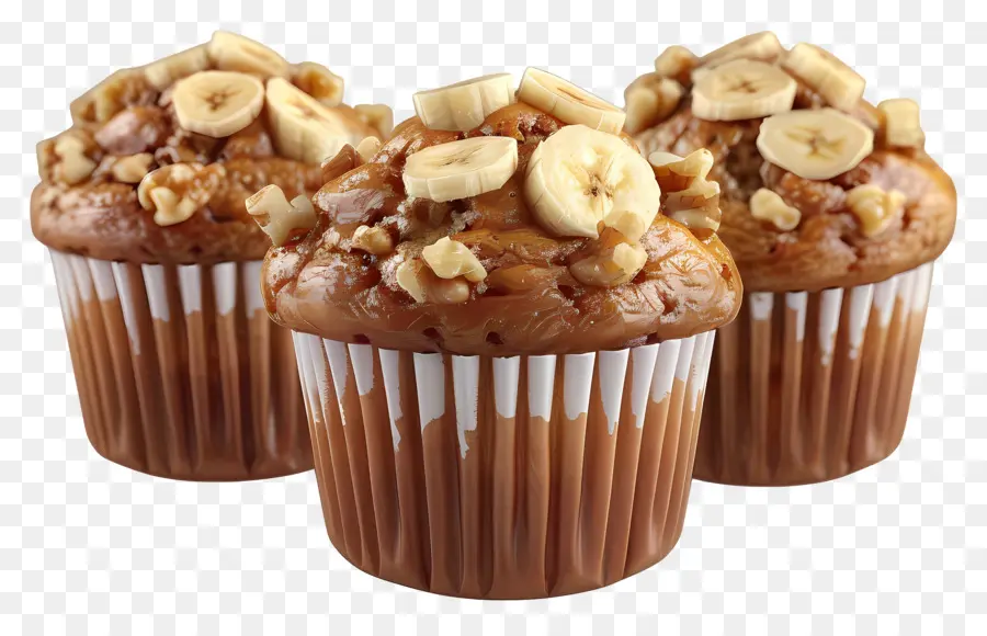 Muffins De Plátano Y Nueces，Magdalenas PNG