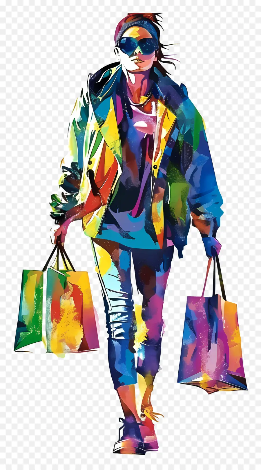 Mujer De Compras，Bolsas PNG