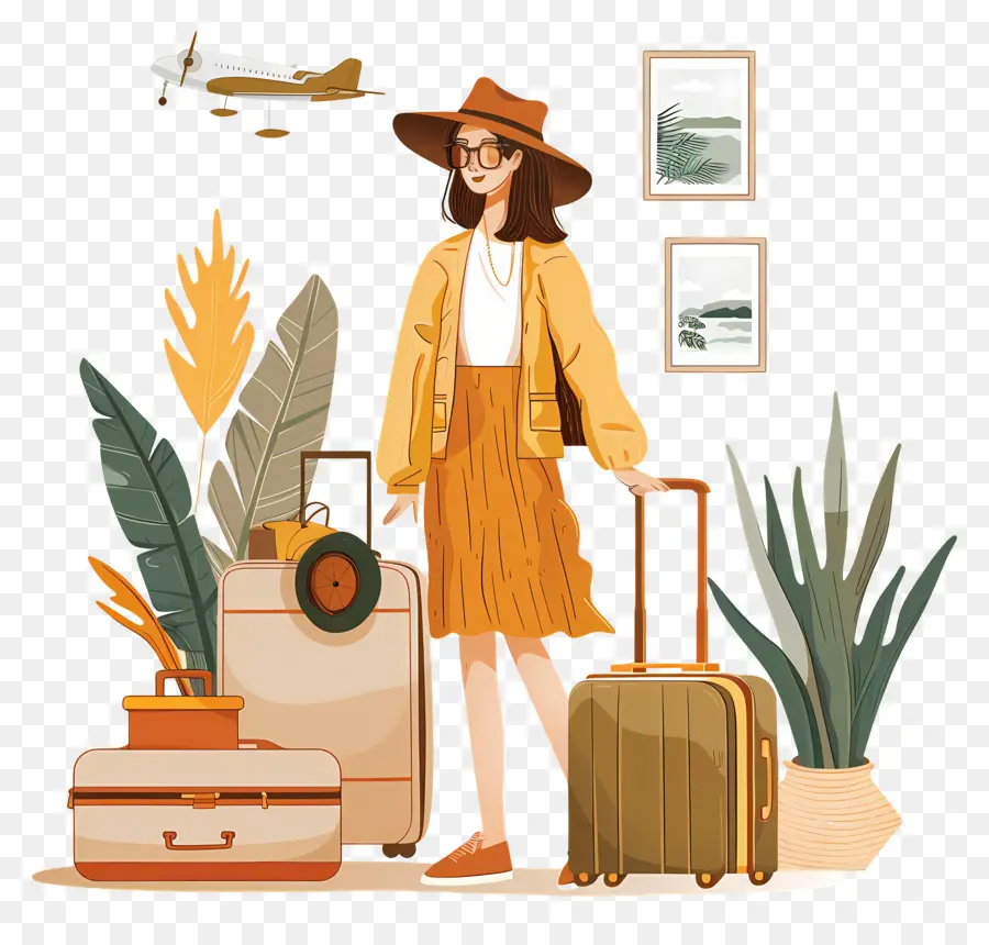 Mujer Vacaciones，Viajero PNG