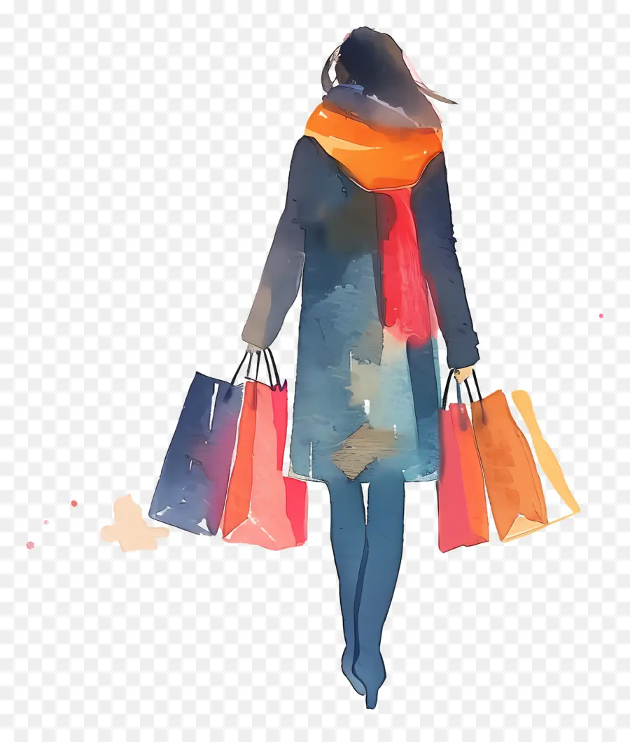 Mujer De Compras，Bolsas PNG