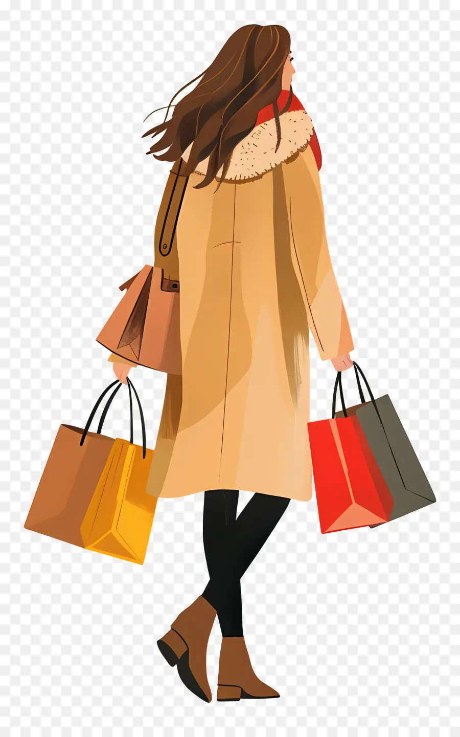 Mujer De Compras，Bolsas De Compras PNG