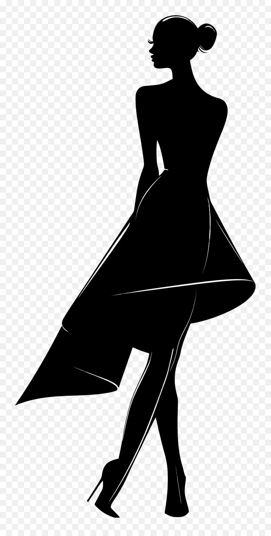 Silueta De Mujer Elegante，Silueta PNG