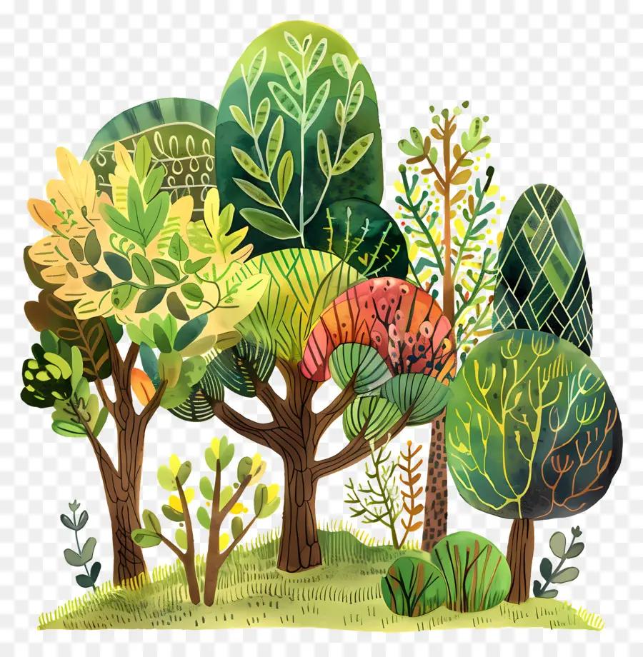 árbol De Dibujos Animados，Árboles PNG