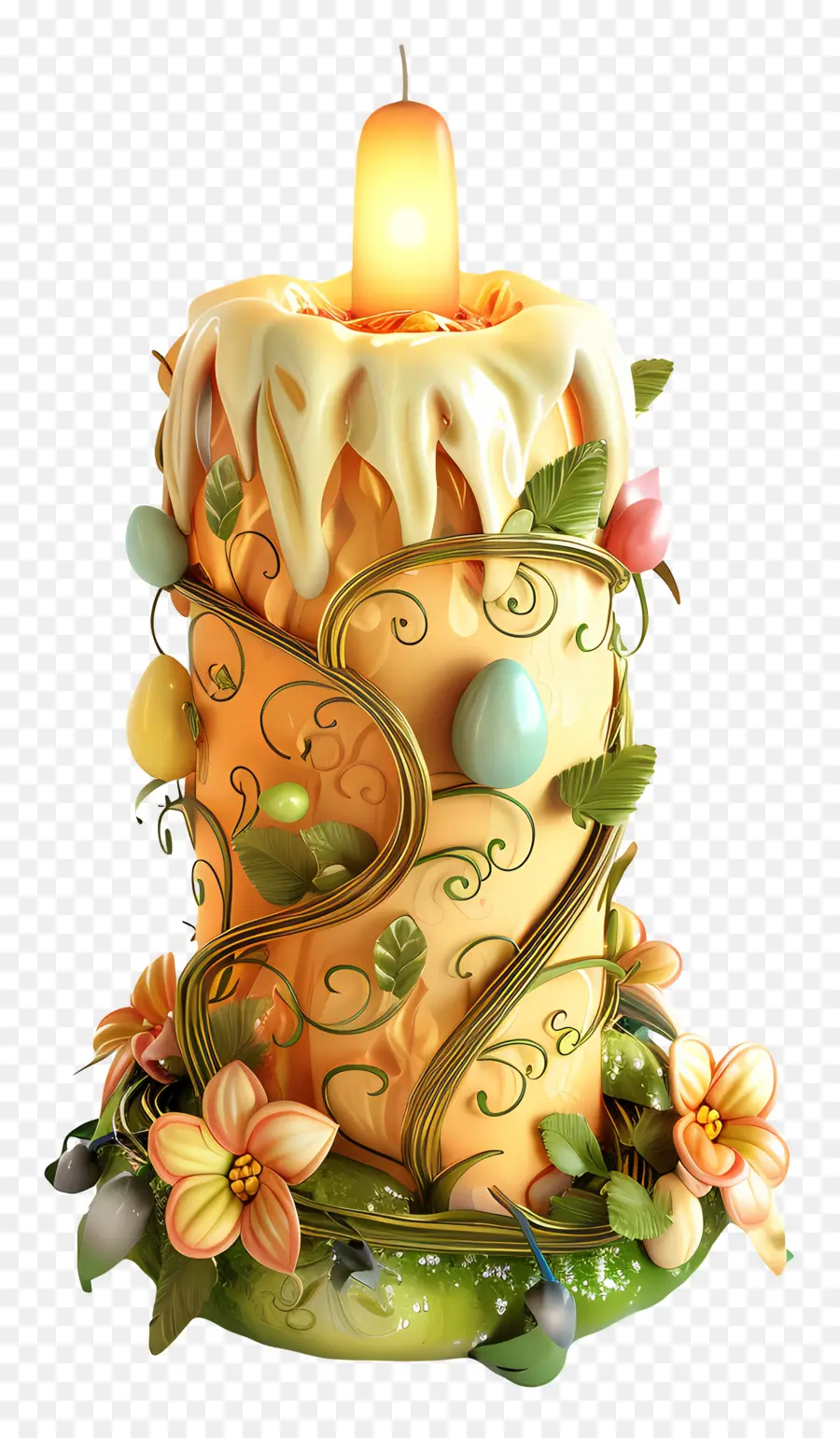 Vela De Pascua，Vela Decorativa PNG