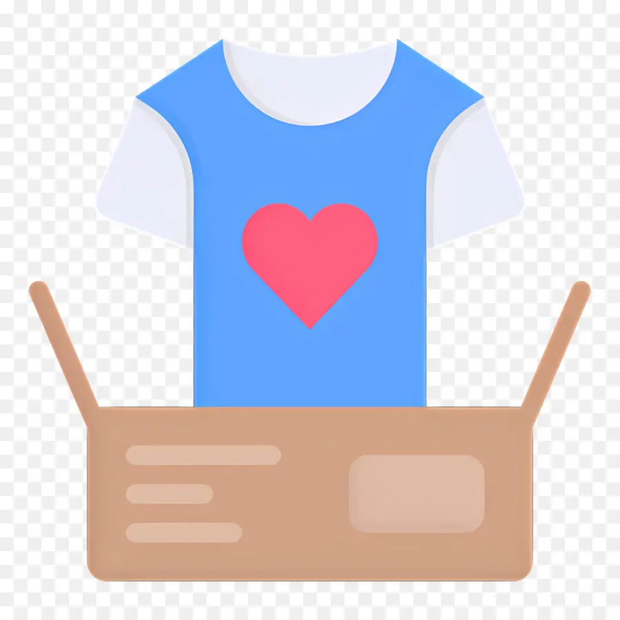 Caja De Ropa，Camiseta Con Corazon PNG