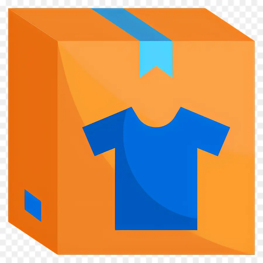 Caja De Ropa，Caja Naranja Con Camisa Azul PNG