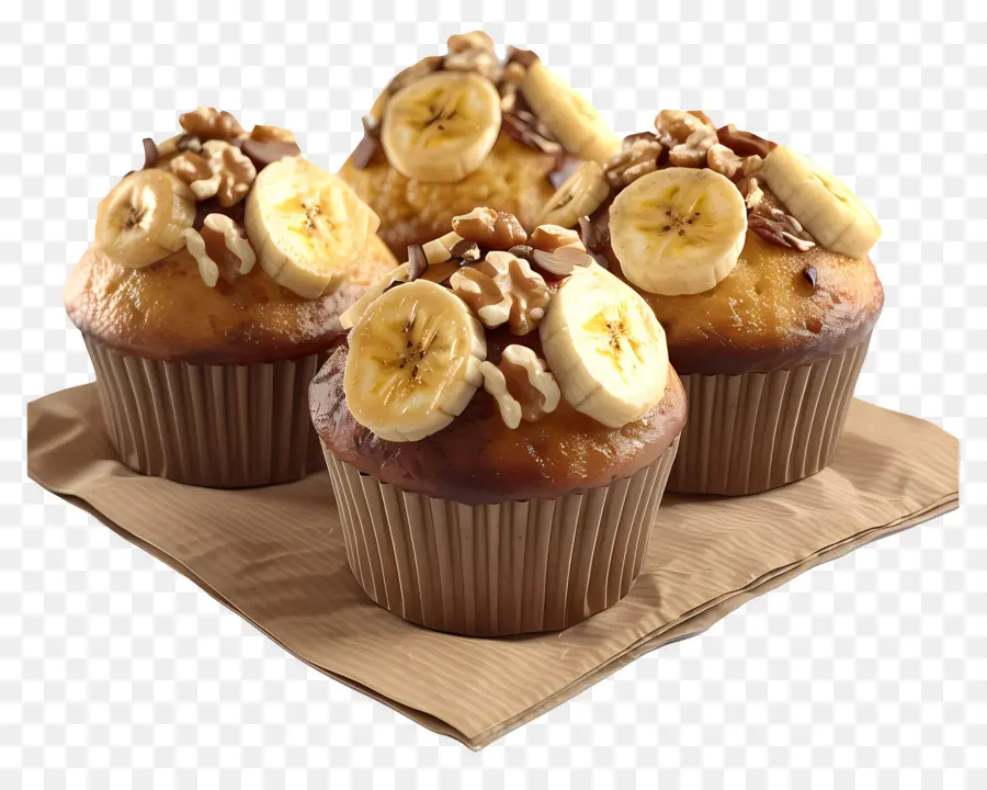 Muffins De Plátano Y Nueces，Magdalenas PNG