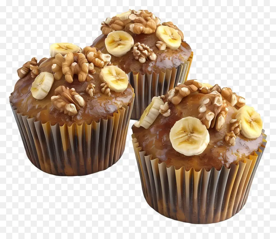 Muffins De Plátano Y Nueces，Magdalenas PNG