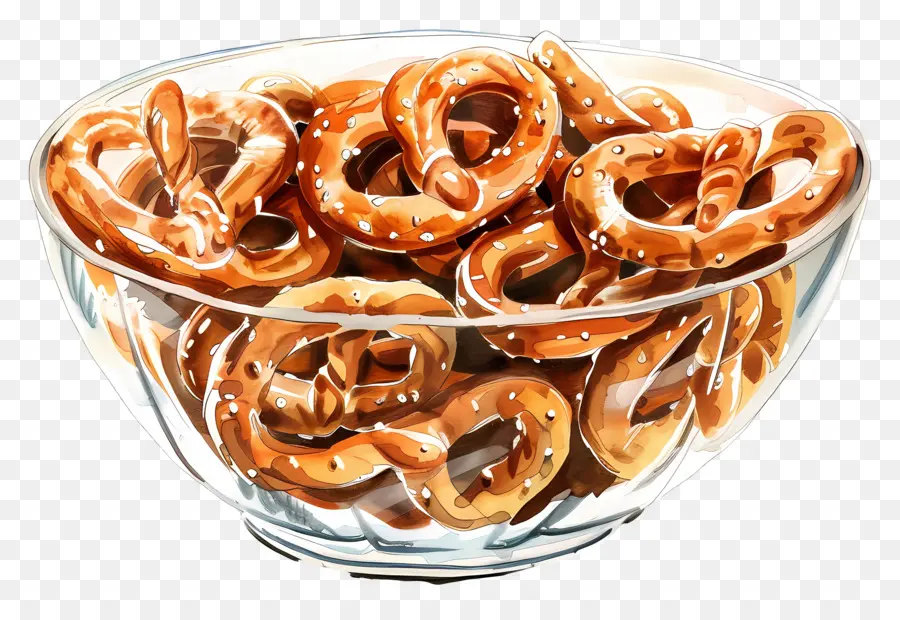 Tazón De Pretzels，Bocadillo PNG