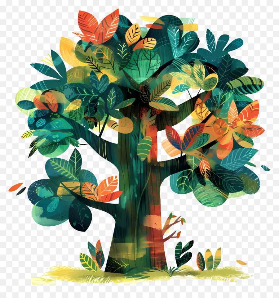 árbol Del Bosque，árbol Colorido PNG