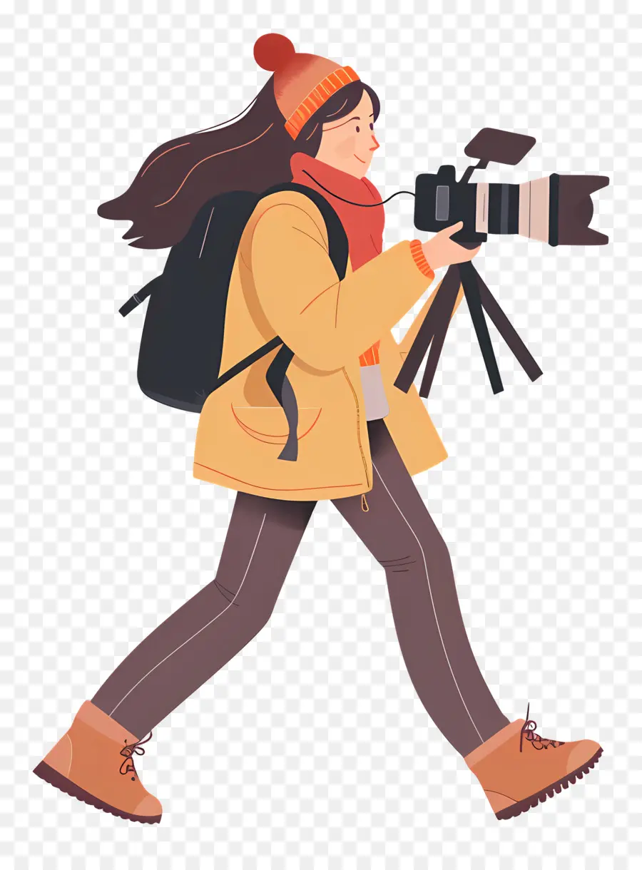 Mujer Filmando Vlog，Fotógrafo PNG