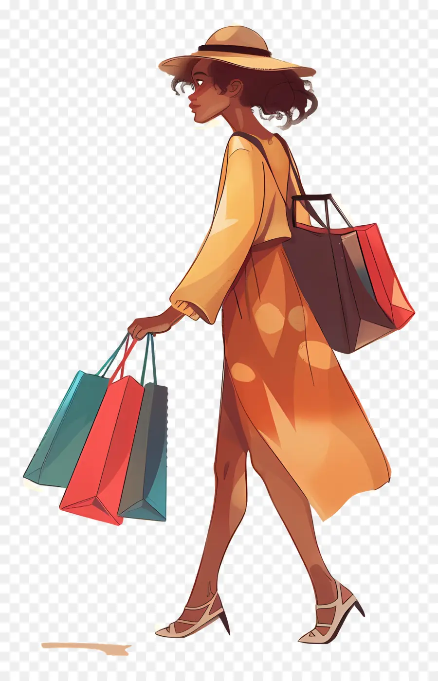 Mujer De Compras，Bolsas PNG