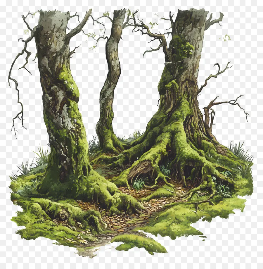 Bosques Cubiertos De Musgo，Árboles PNG