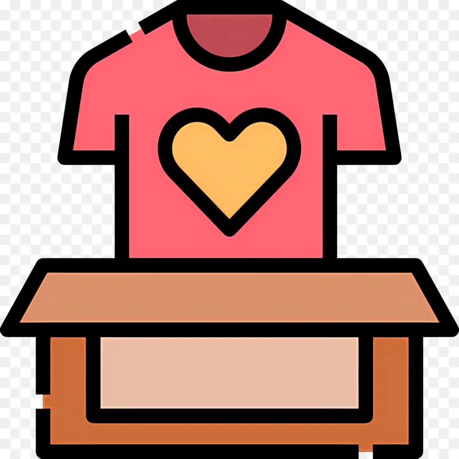 Caja De Ropa，Camiseta Con Corazón PNG