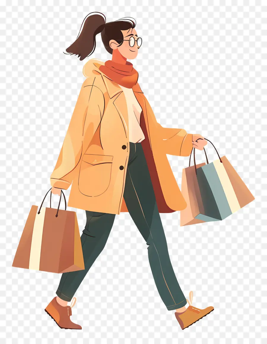 Mujer De Compras，Bolsas De Compras PNG