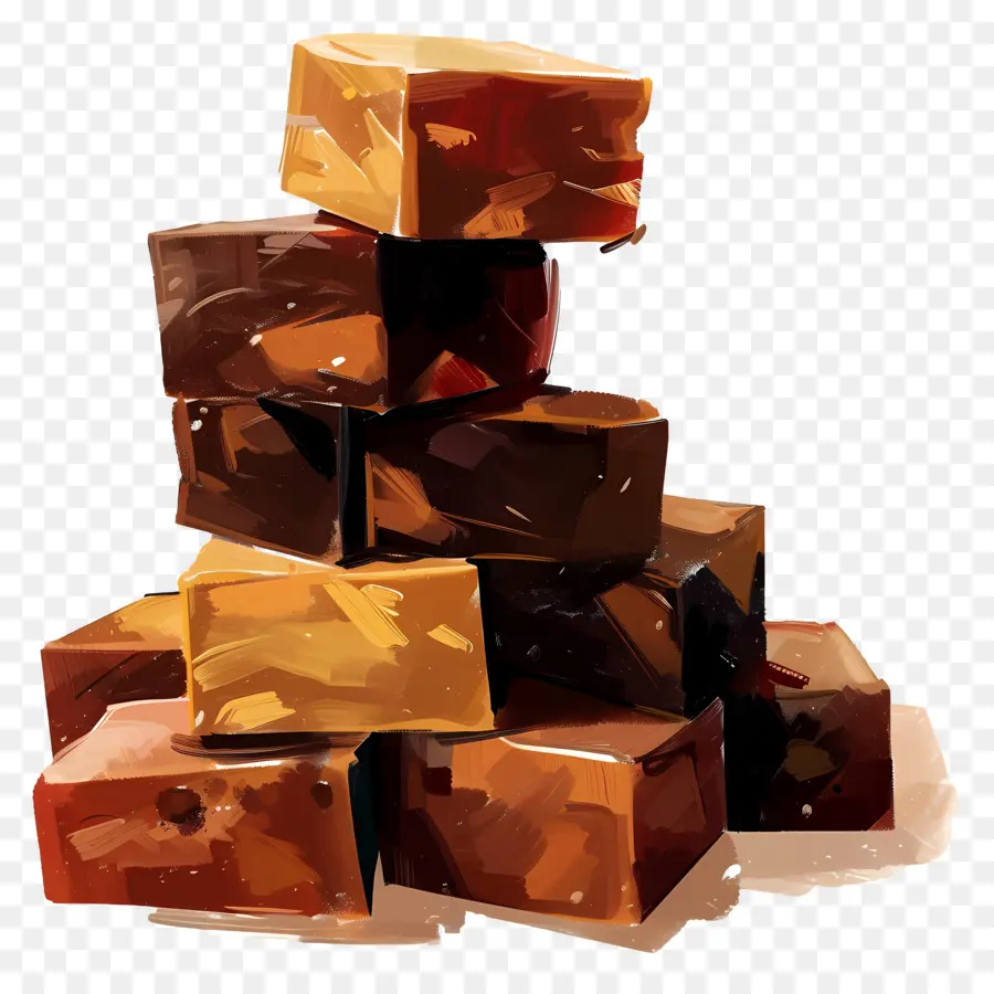 Pila De Dulce De Azúcar，Cubos De Chocolate PNG