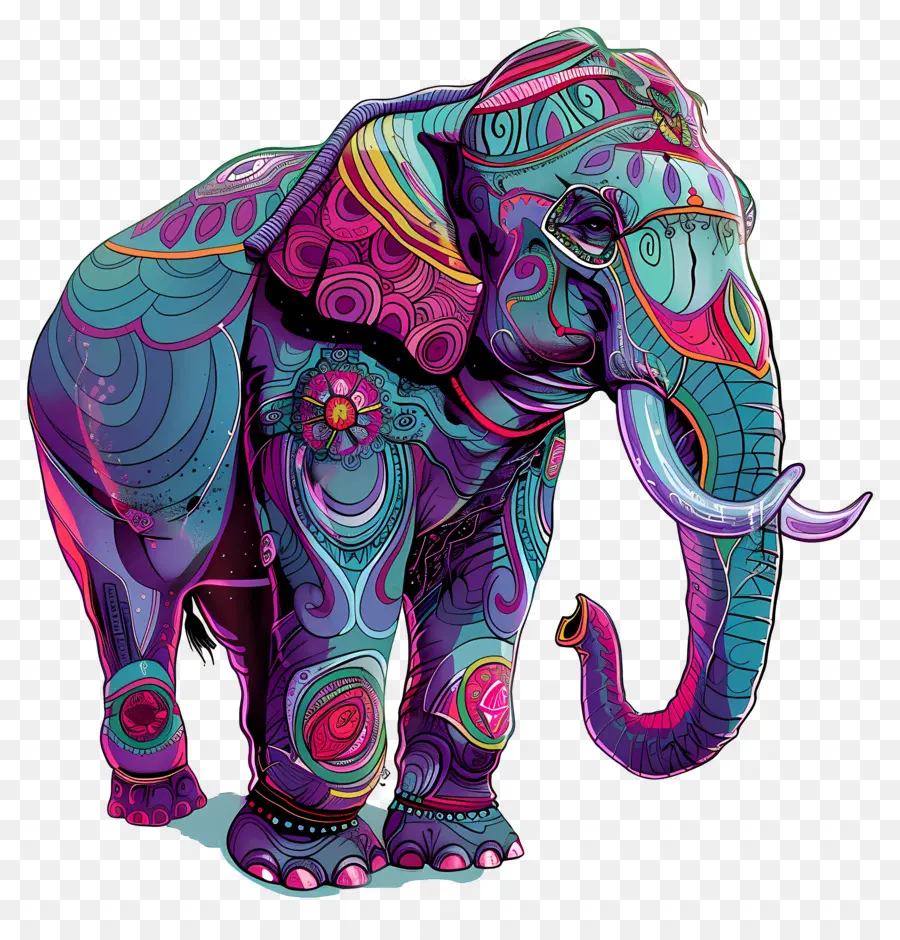 Elefante Indio，Elefante Colorido PNG