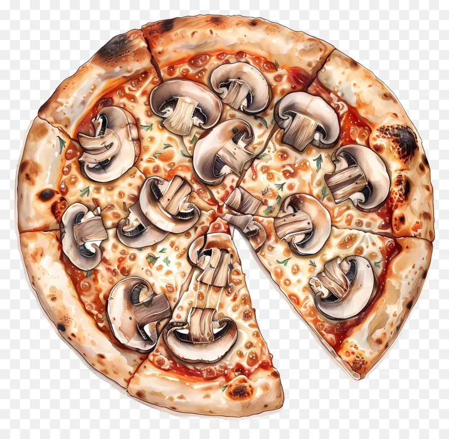 Pizza De Champiñones，Pizza PNG