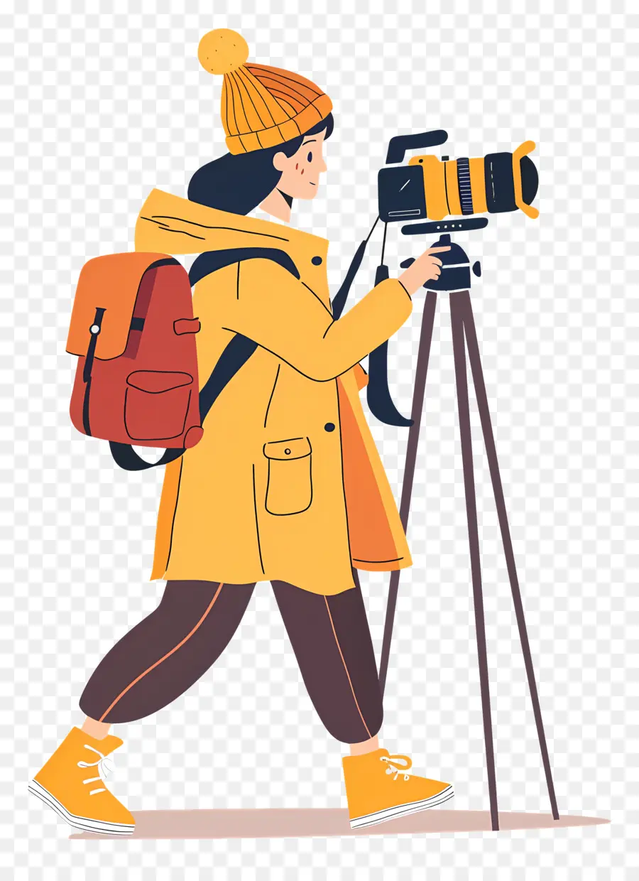 Mujer Filmando Vlog，Fotógrafo PNG