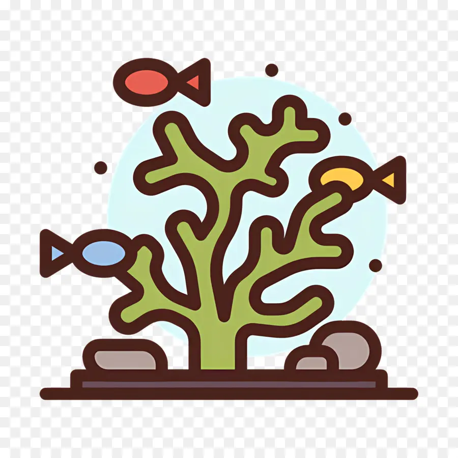 Pez Oceánico，Coral PNG