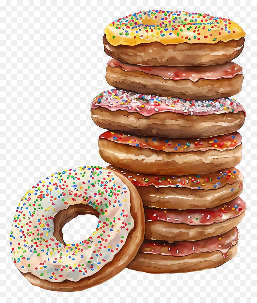 Pila De Donas，Donuts Apilados PNG