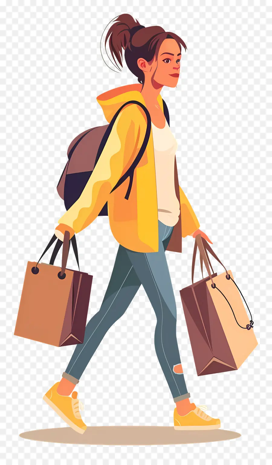 Mujer De Compras，Bolsas De Compras PNG